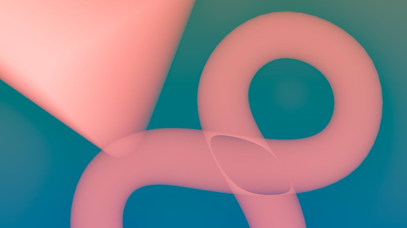 Soft pink and teal 3D shapes