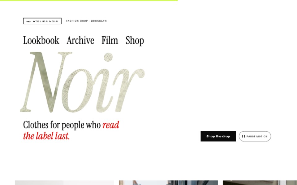 A fashion shop's site